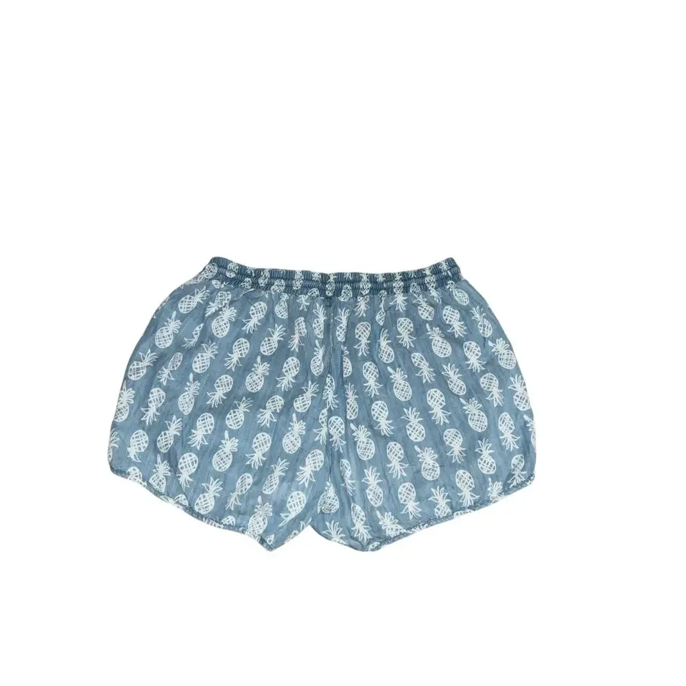 Chip & Pepper Blue and White Drawstring Pineapple Shorts Size S